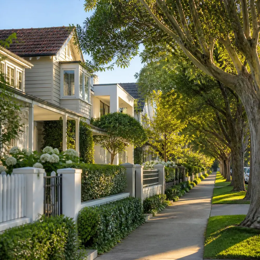 Residential street in an Australian suburb